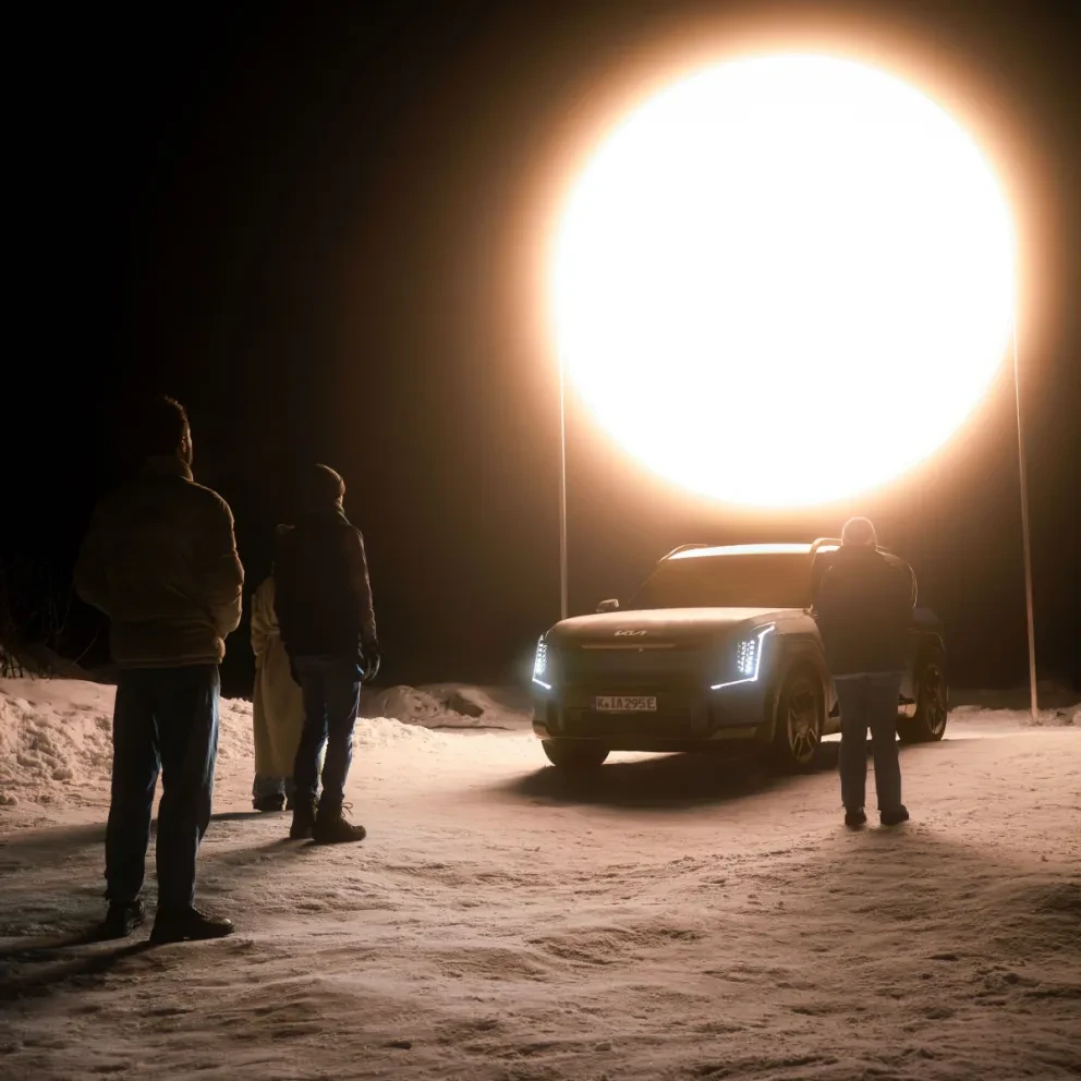 kia ev9 actie en als krachtcentrale op locatie