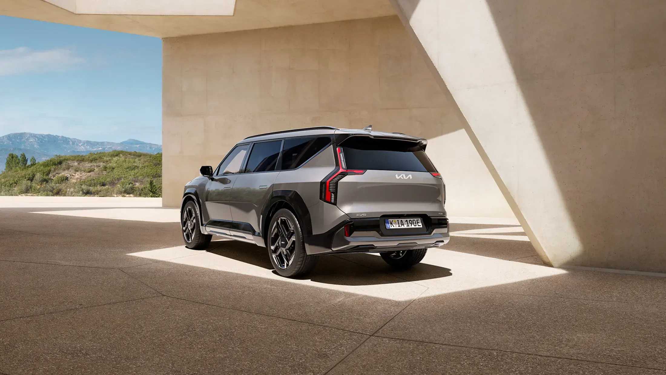 Nieuwe Kia EV9 GT achteraanzicht