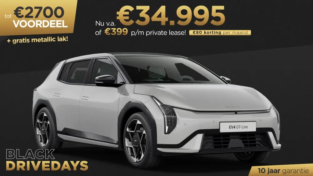 Kia EV4 Black Drivedays Actie Kooijman Autogroep