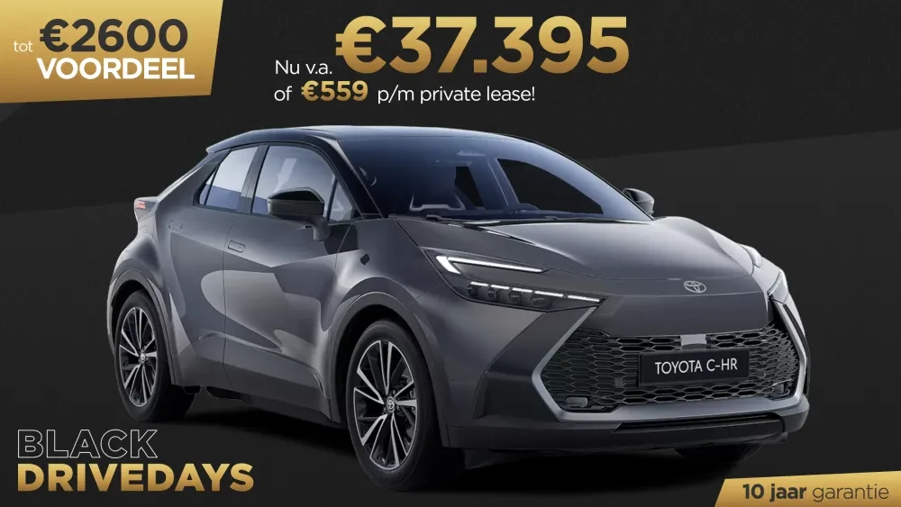 Toyota C-HR PHEV Black Drivedays Actie Kooijman Autogroep
