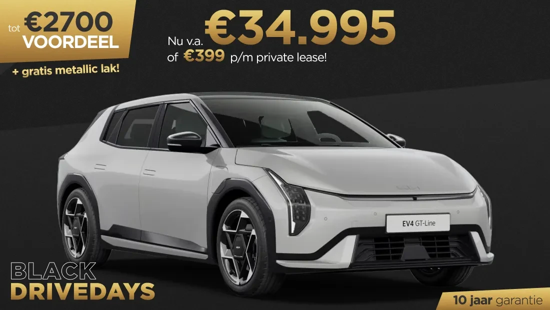 Kia EV4 Black Drivedays Actie Kooijman Autogroep
