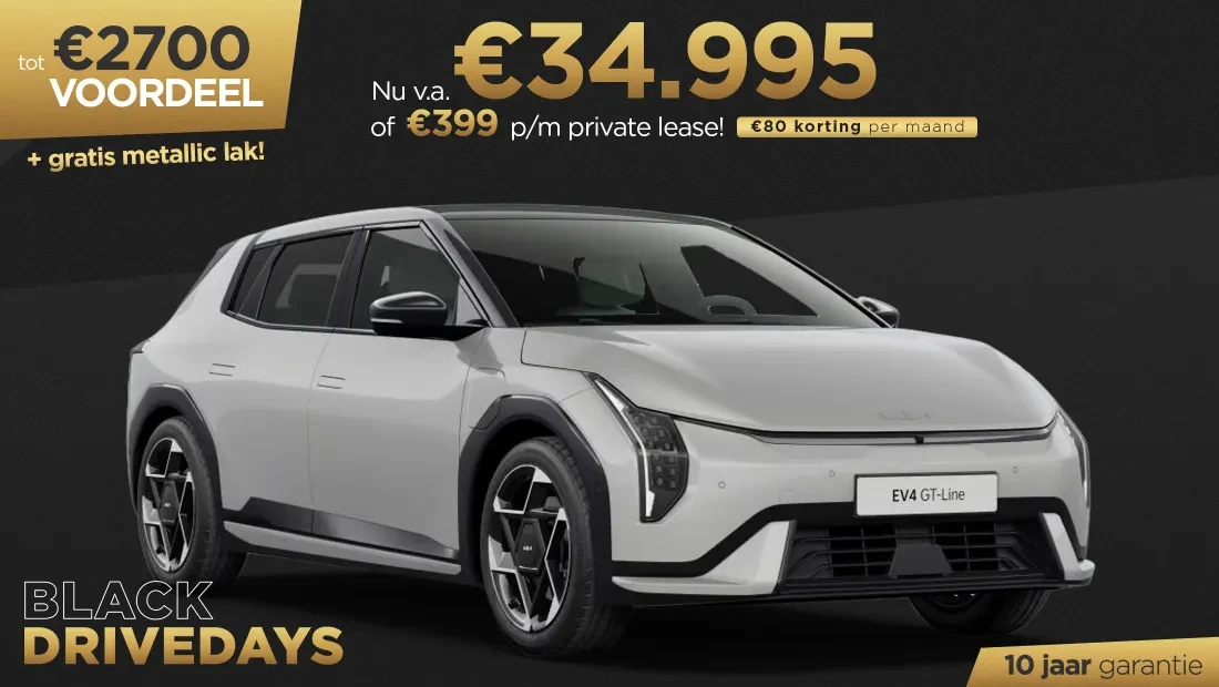 Kia EV4 Black Drivedays Actie Kooijman Autogroep