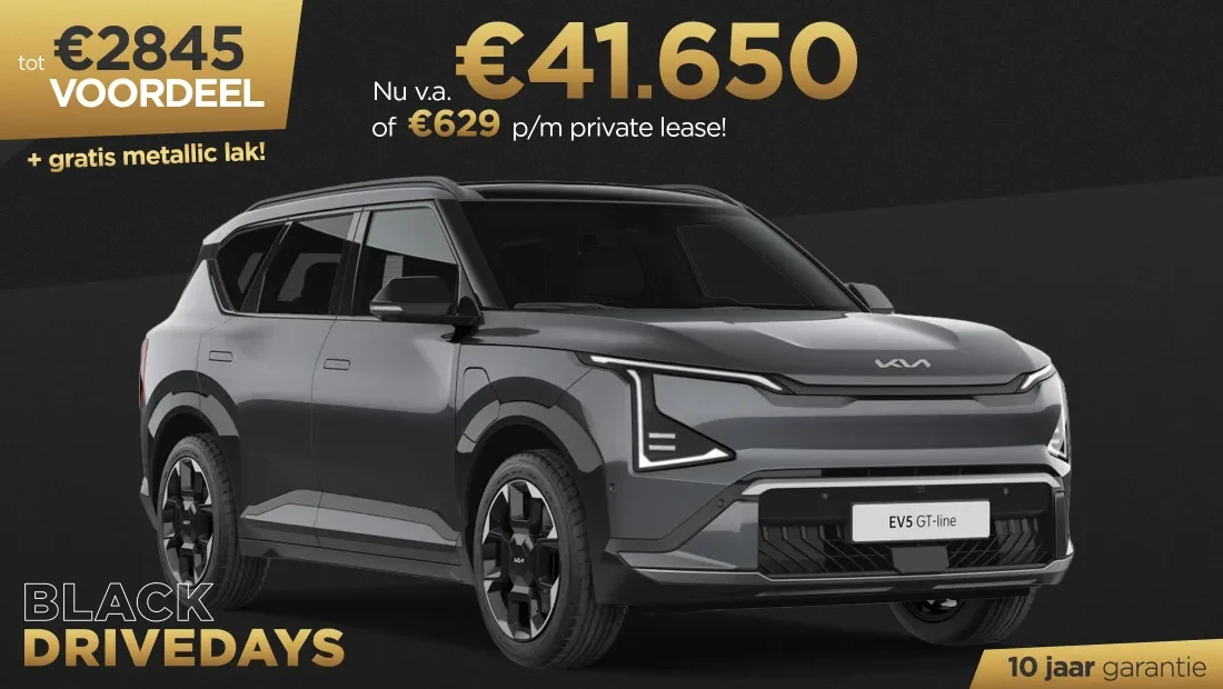 Kia EV5 Black Drivedays Actie Kooijman Autogroep