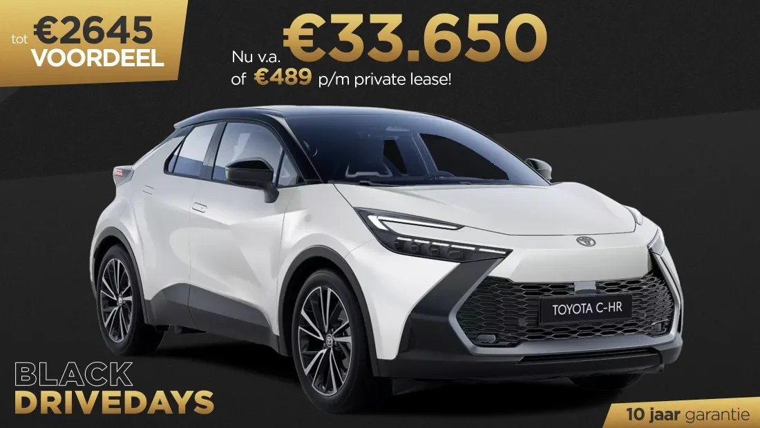 Toyota C-HR Black Drivedays Actie Kooijman Autogroep