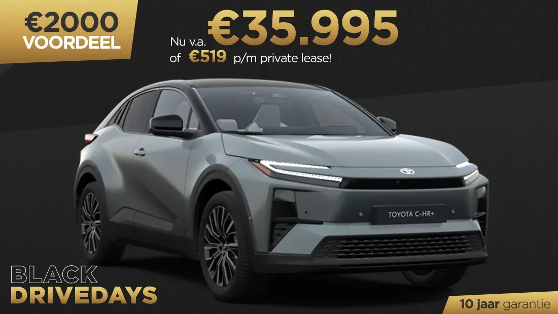 Toyota C-HR+ Black Drivedays Actie Kooijman Autogroep