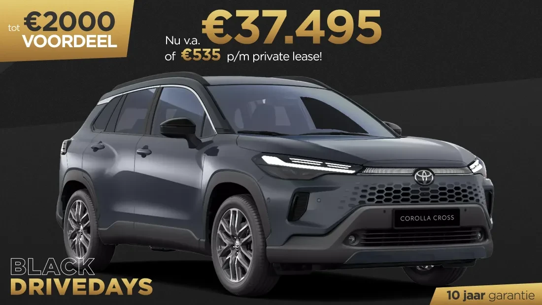 Toyota Corolla Cross Black Drivedays Actie Kooijman Autogroep