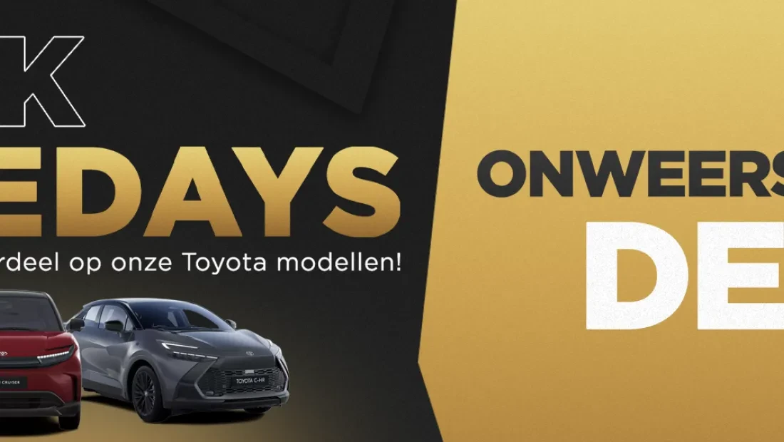 black friday black drivedays deals bij toyota kooijman